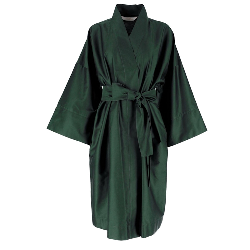 Kimono Royal Green - Green Cotton Dressing Gown | DecoFlux Home | Wolf &  Badger