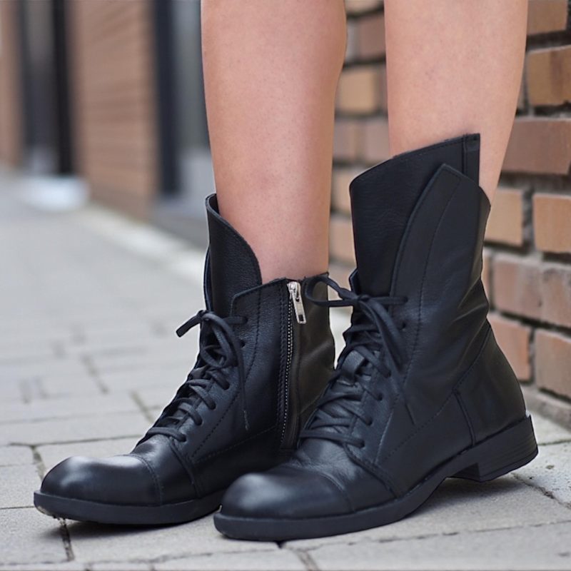 Luxury Women'S Leather Ankle Boots – Designer Black Genuine