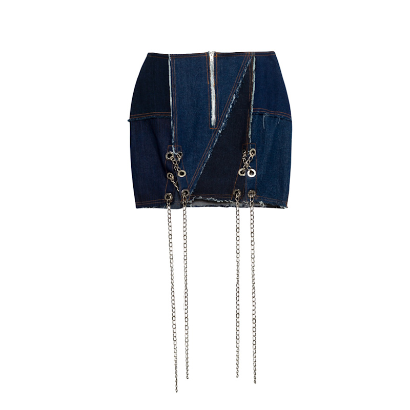 Thumbnail of Upcycled Denim Patchwork Skirt image