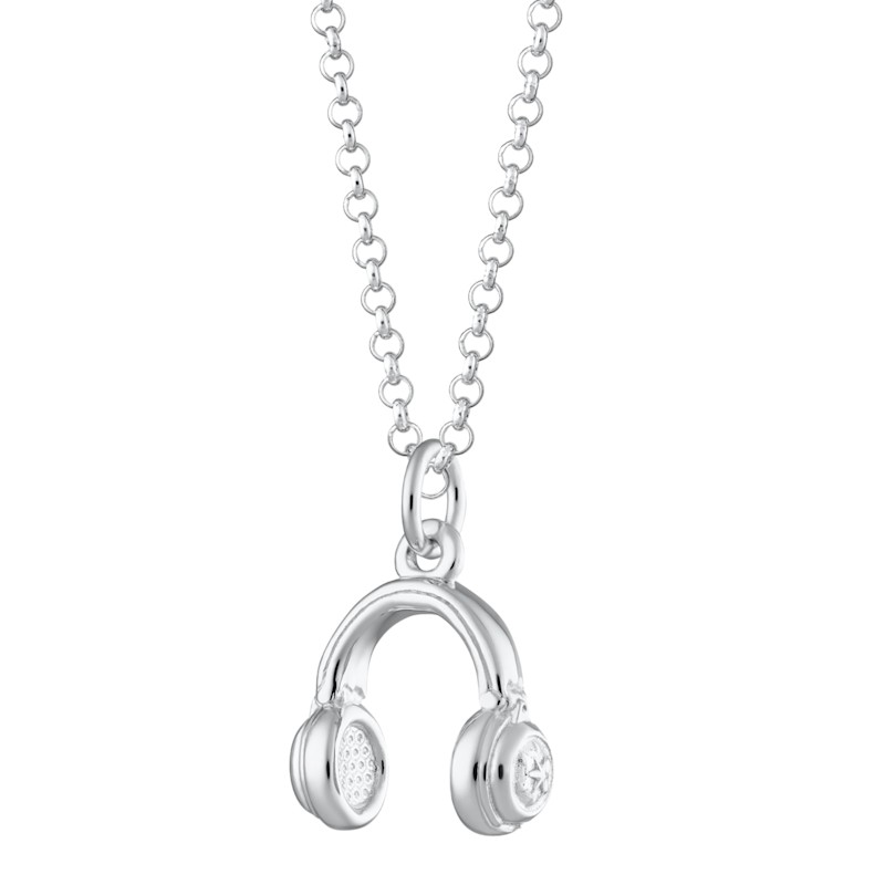 Thumbnail of Silver Headphones Necklace image
