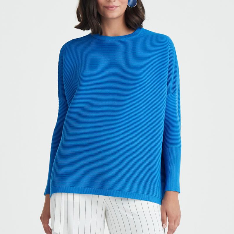 Thumbnail of Paisie Ribbed Jumper In Blue image