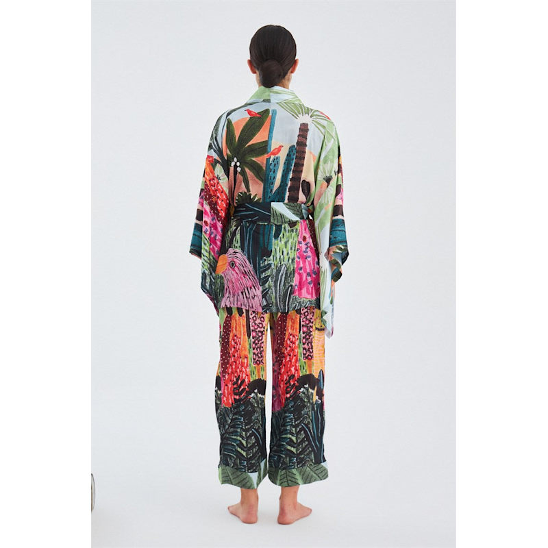 Thumbnail of Shuko Matt Satin Short Kimono - Multicolour image