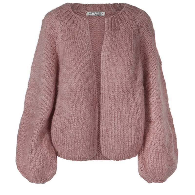 Thumbnail of "Soy" Hand Knitted Chunky Mohair Cardigan  - Heather Pink image