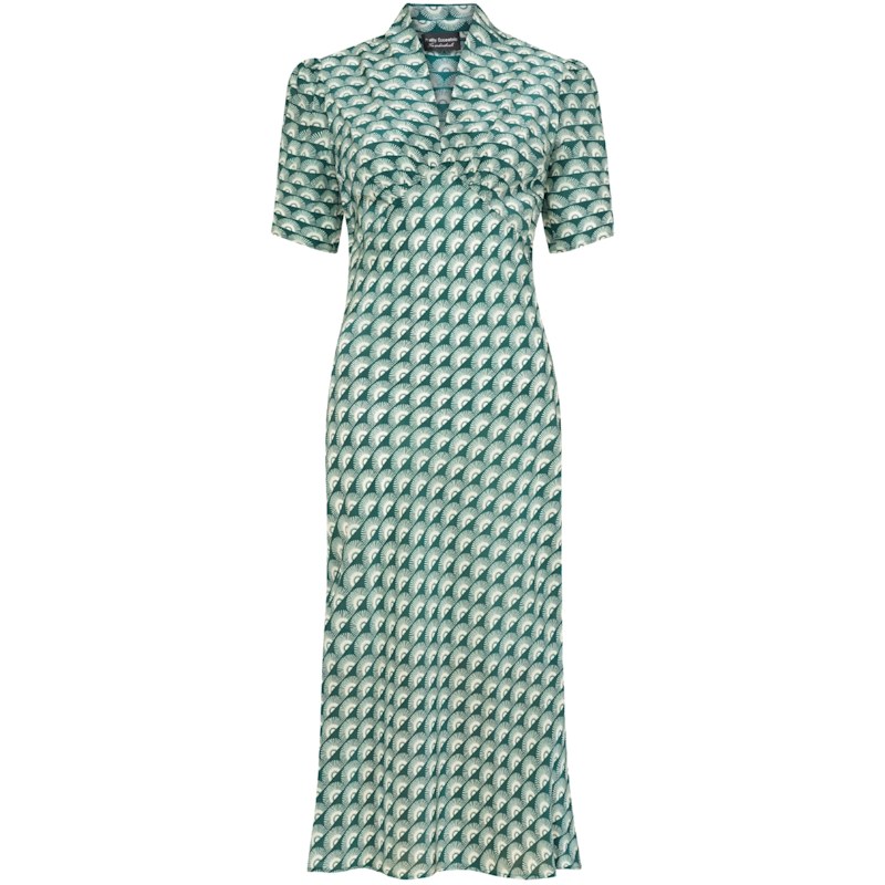 Thumbnail of Mabel Dress In Green Fan Print image