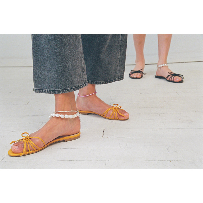 Thumbnail of Macky Flat Sandal In Mango Orange image