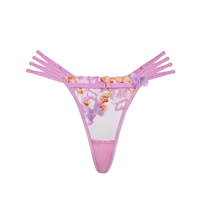 Thumbnail of Madame X Pink Lace G-String With Butterfly Detail image