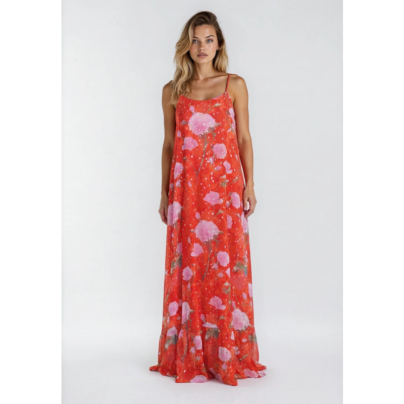 Thumbnail of Madeira Viscose Lurex A-Line Maxi Dress - Carmen image