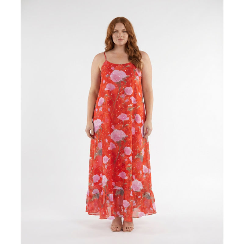 Thumbnail of Madeira Viscose Lurex A-Line Maxi Dress - Carmen image