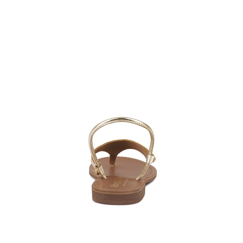 Thumbnail of Madeline Gold Flat Thong Sandals By Rag & Co image