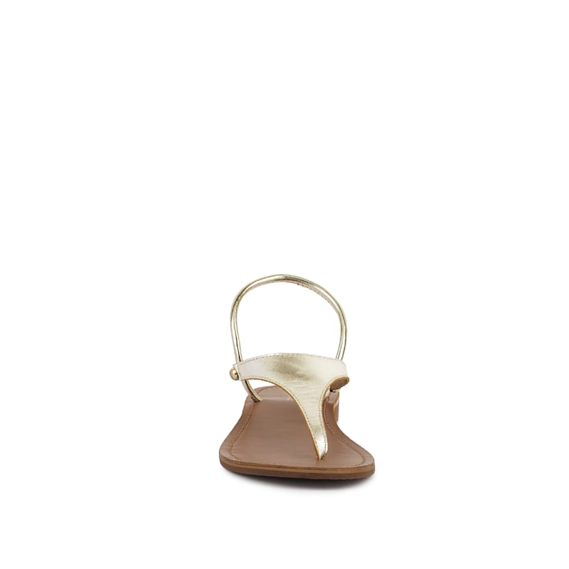 Thumbnail of Madeline Gold Flat Thong Sandals By Rag & Co image