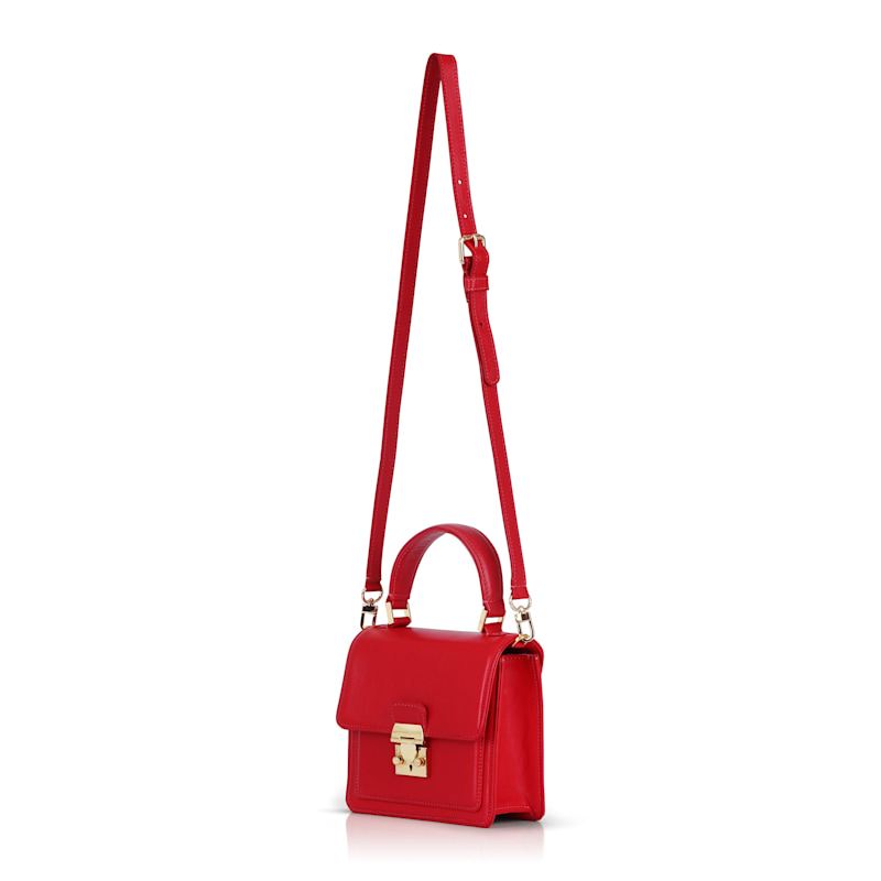 Thumbnail of Madie Top Handle - Red Nappa Leather image