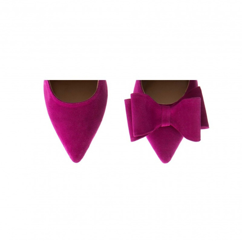 Thumbnail of Magenta Suede Bow Pumps image