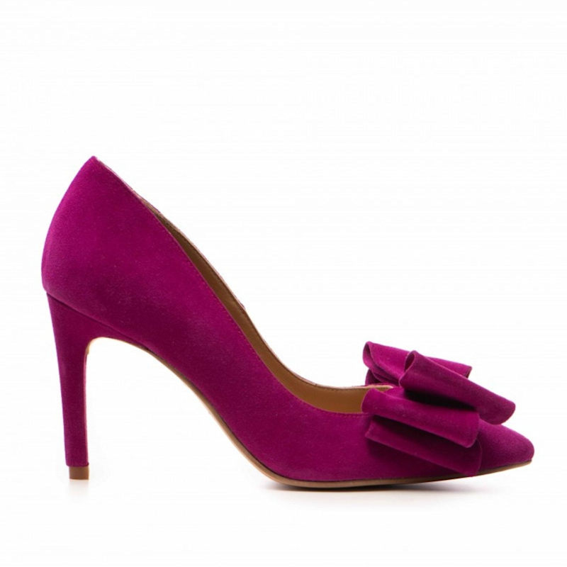 Thumbnail of Magenta Suede Bow Pumps image