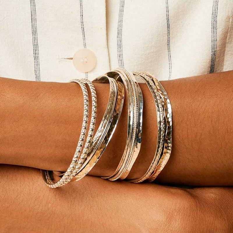 Thumbnail of Maharani Silver Stacking Bangle image