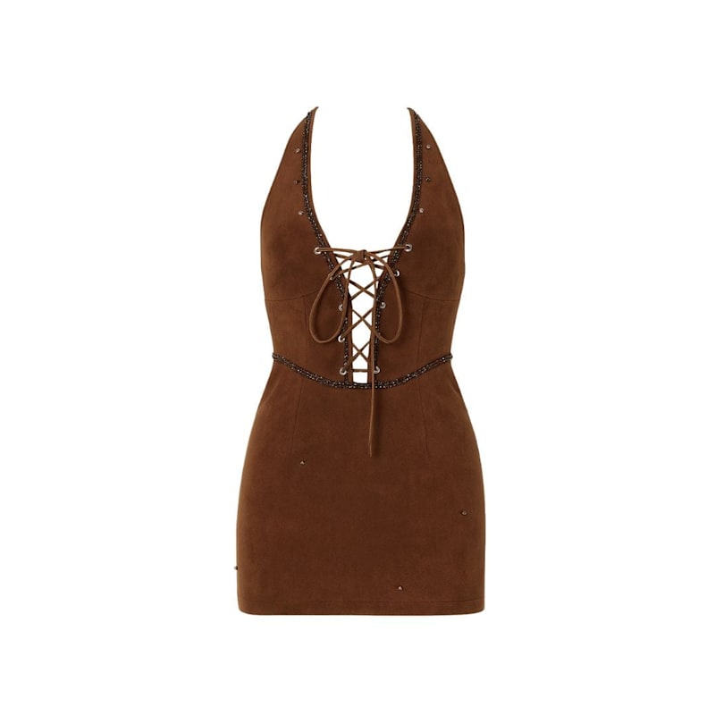 Thumbnail of Mahogany Bloom Suede Dress image