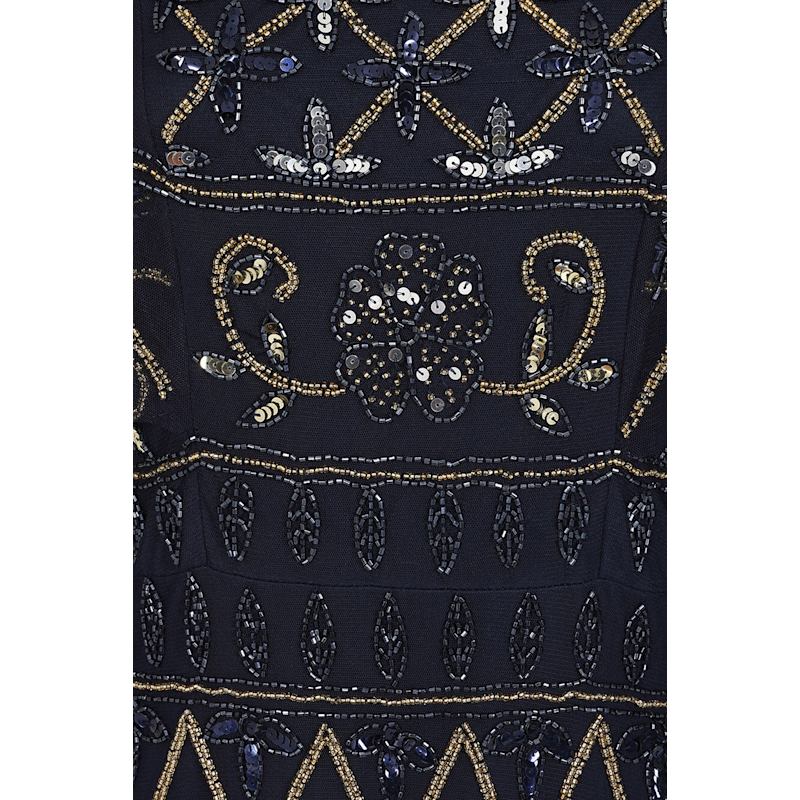 Thumbnail of Mahonia Navy Embellished Cape Sleeve Midaxi Dress image