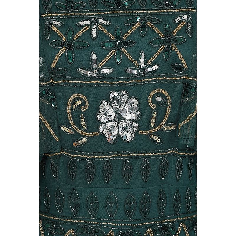Thumbnail of Mahonia Rainforest Embellished Cape Sleeve Midaxi Dress image
