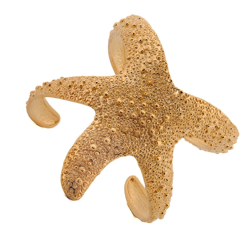 Thumbnail of Majestic Starfish Gold Chunky Cuff Bracelet - Gold image