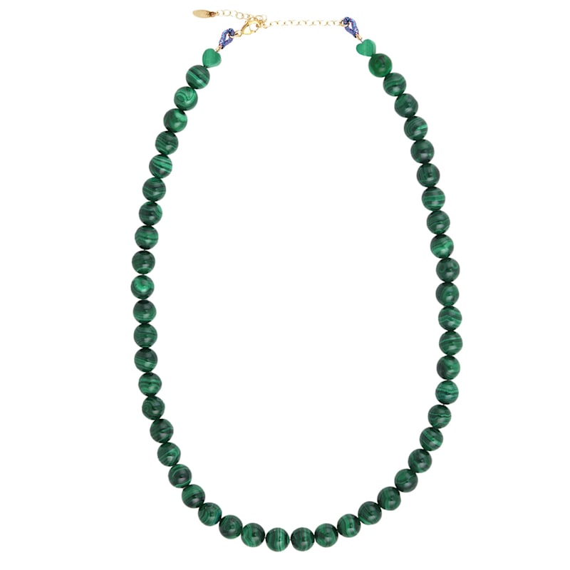 Thumbnail of Malachite Baller Gemstone Beaded Necklace image
