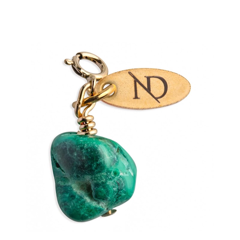 Thumbnail of Malachite Gemstone & Gold Charm image