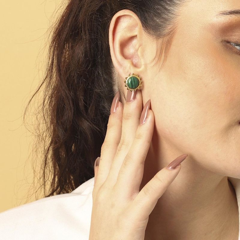 Thumbnail of Malachite May Birthstone Harmonize Energy & Radiate Well-Being. Jewellery Set Necklace, Earrings & Bracelet. image