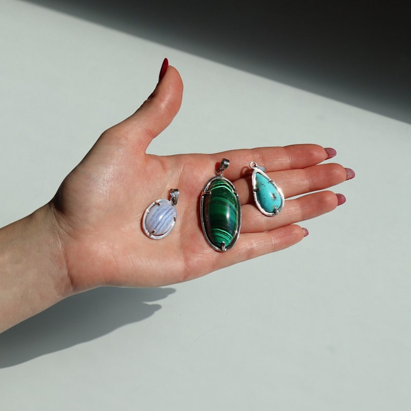 Thumbnail of Malachite Pendant With Sterling Silver Chain image