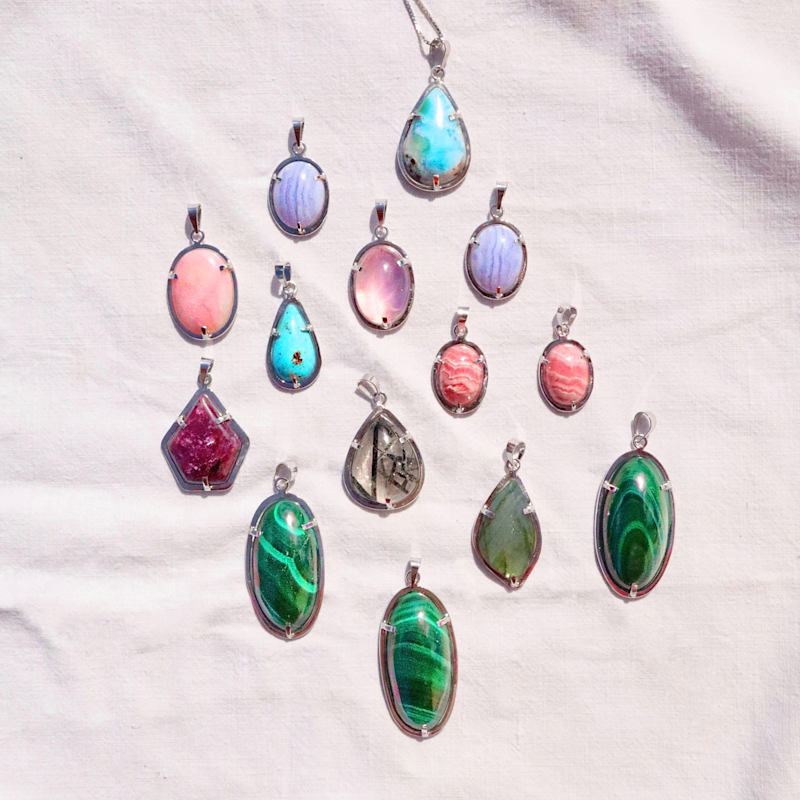 Thumbnail of Malachite Pendant With Sterling Silver Chain image