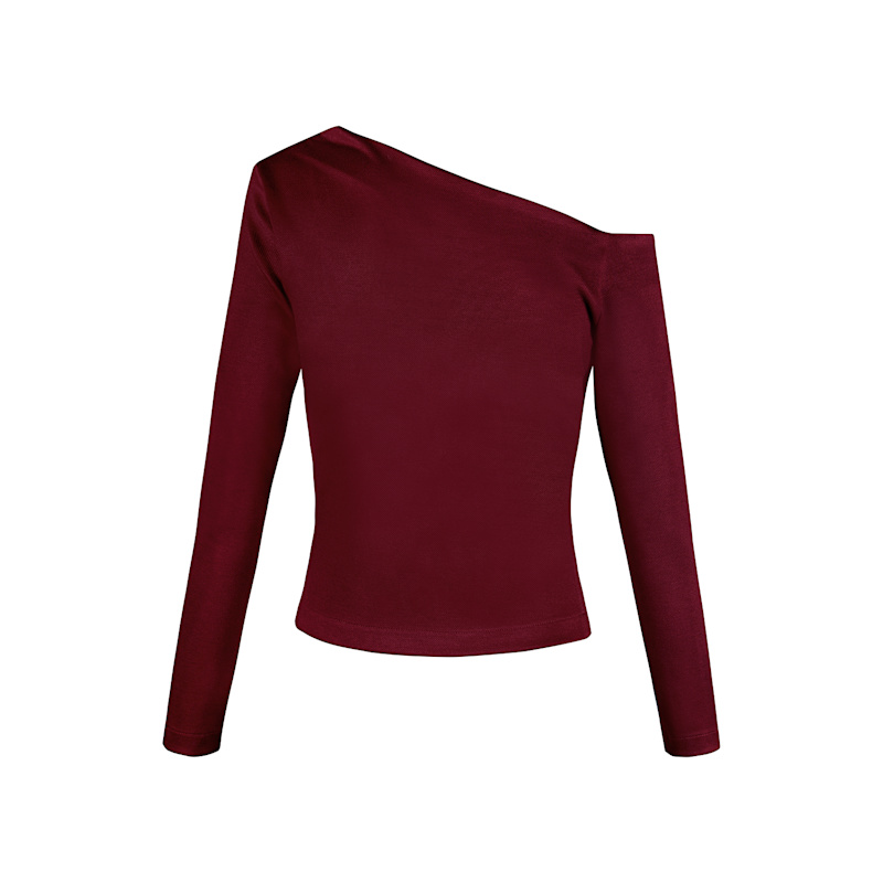 Thumbnail of Malbec Set  Viscose Burgundy Red Elegant Work-To-Evening Long Sleeve Top & High-Waisted Pleated Trousers Wth Pockets image