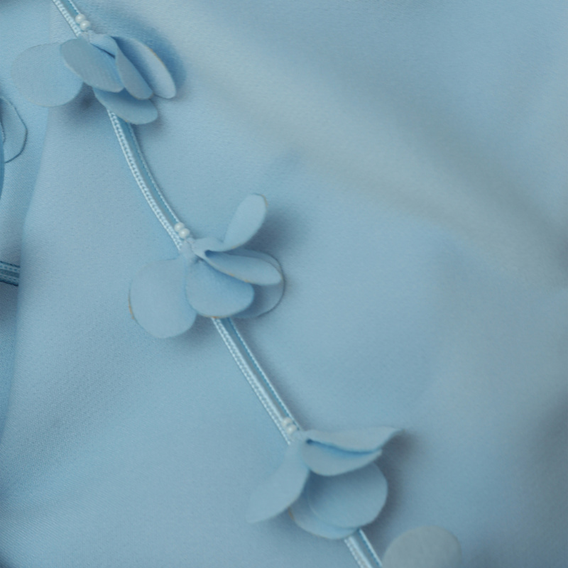 Thumbnail of Malena Tree-Dimentional Floral Hand-Embellished Pencil Midi Dress -Blue image