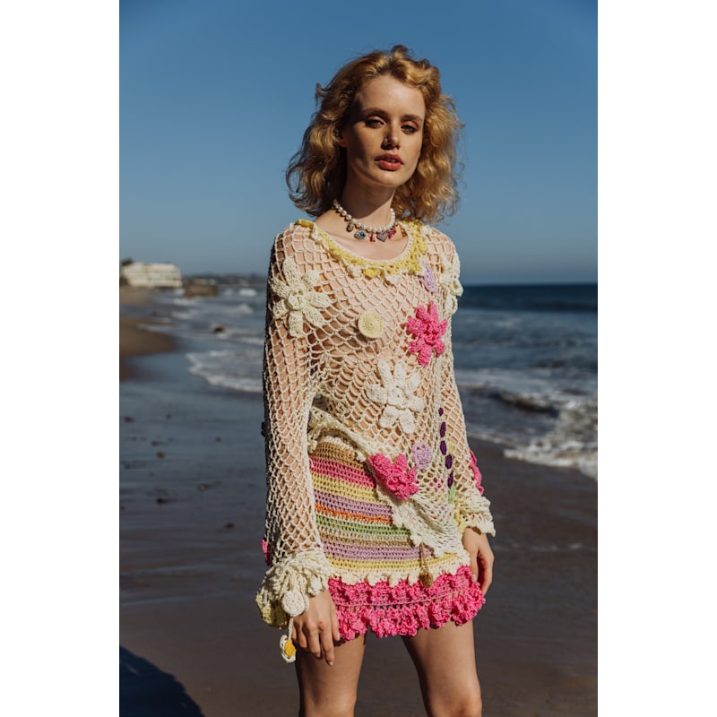 Thumbnail of Malva Multicolor Handmade Crochet Mini Skirt image