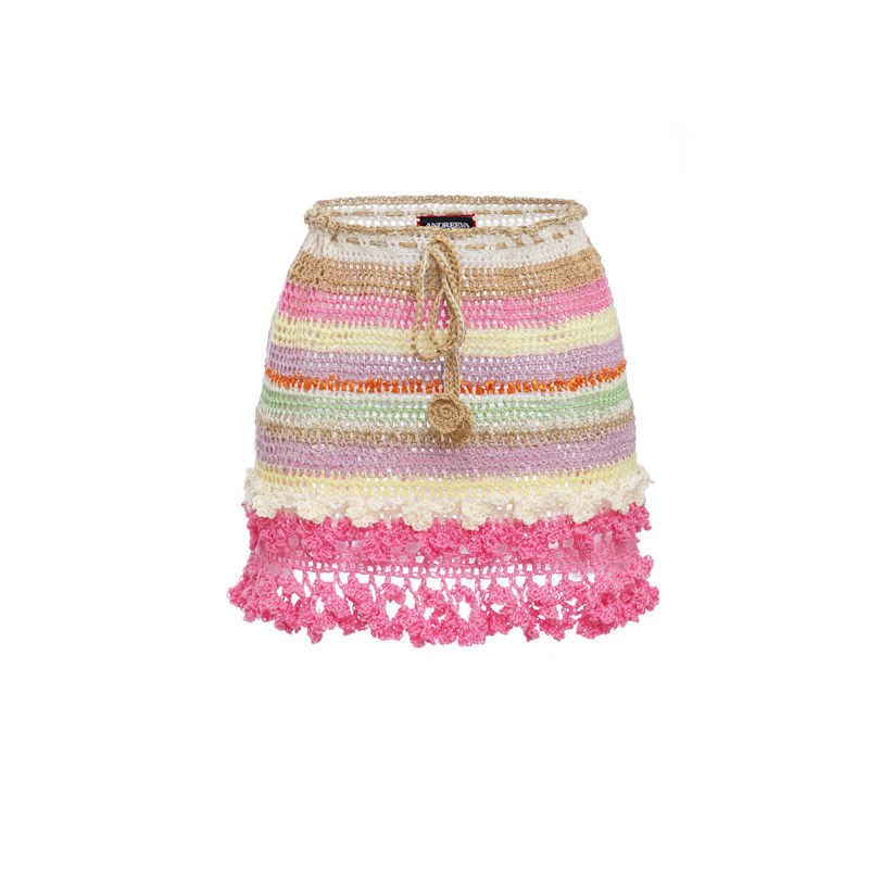Thumbnail of Malva Multicolor Handmade Crochet Mini Skirt image