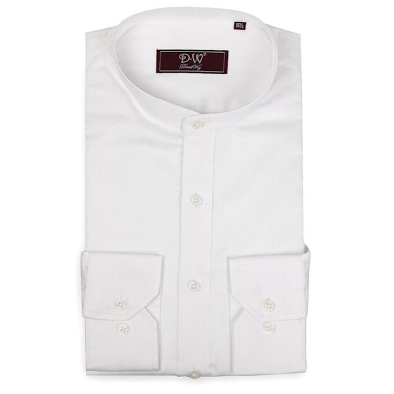 Thumbnail of Mandarin Button Cuff Poplin Shirt - White image