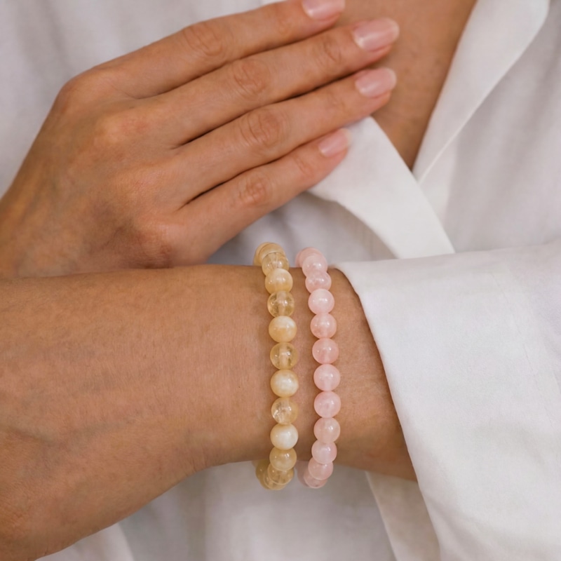 Thumbnail of Manifest Collection Love Pink Crystal Beaded Bracelet image