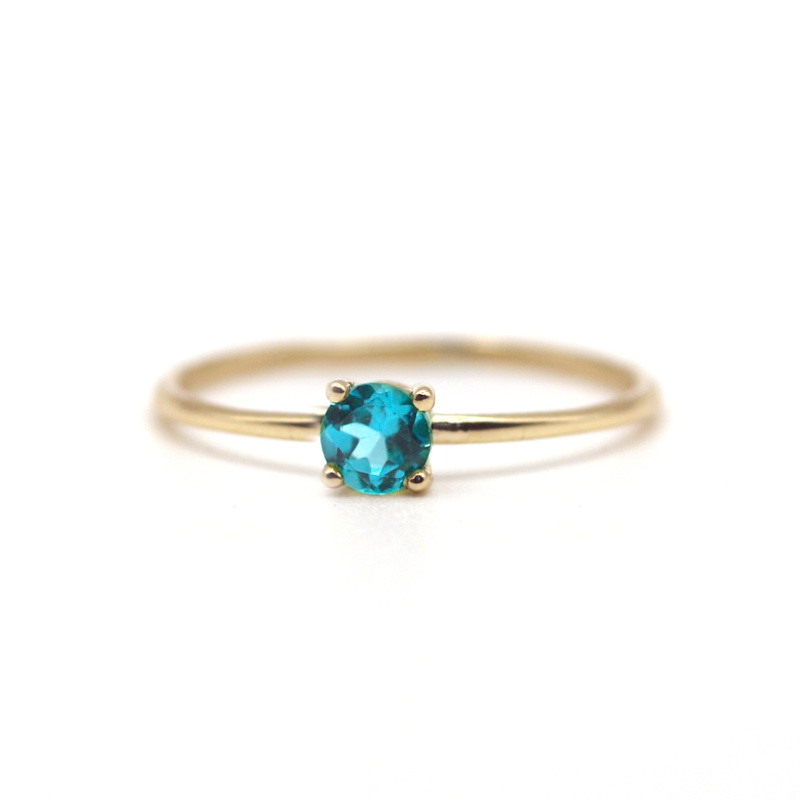 Thumbnail of March Birthstone Aquamarine Yellow Gold Ring image