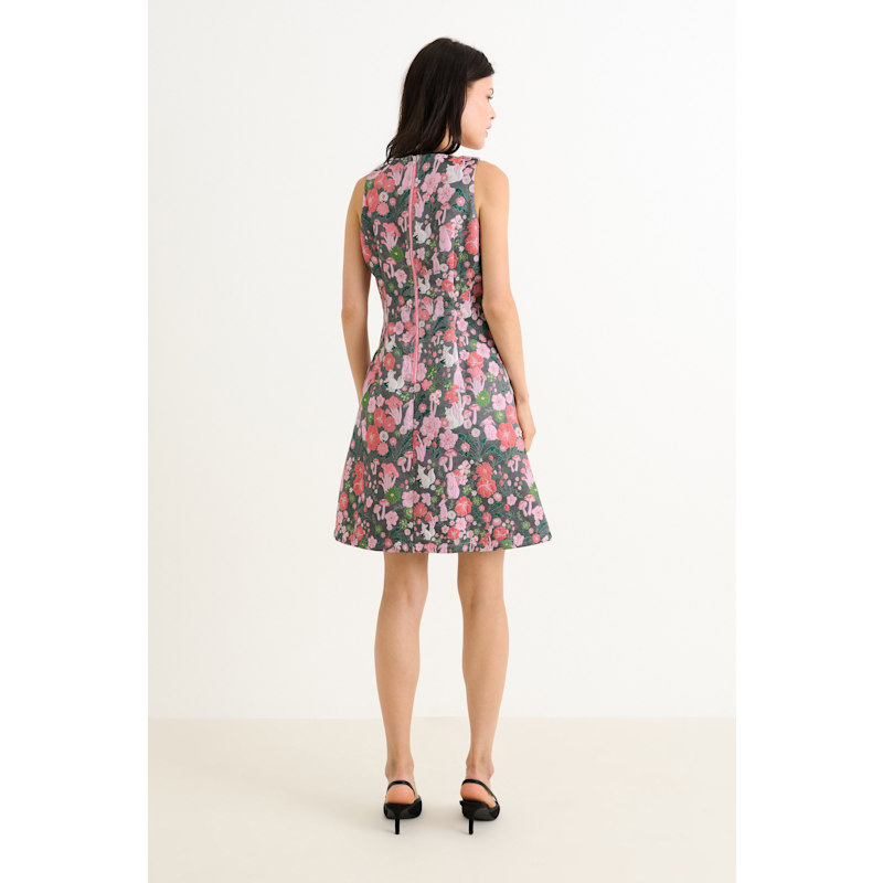 jacquard a line mini dress Off-Shoulder Crinkled Jacquard Box Pleated Mini Dress – John Paul Ataker main image 0