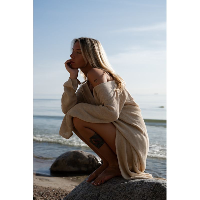 Thumbnail of Mare 100% Linen Long Dress Sand image