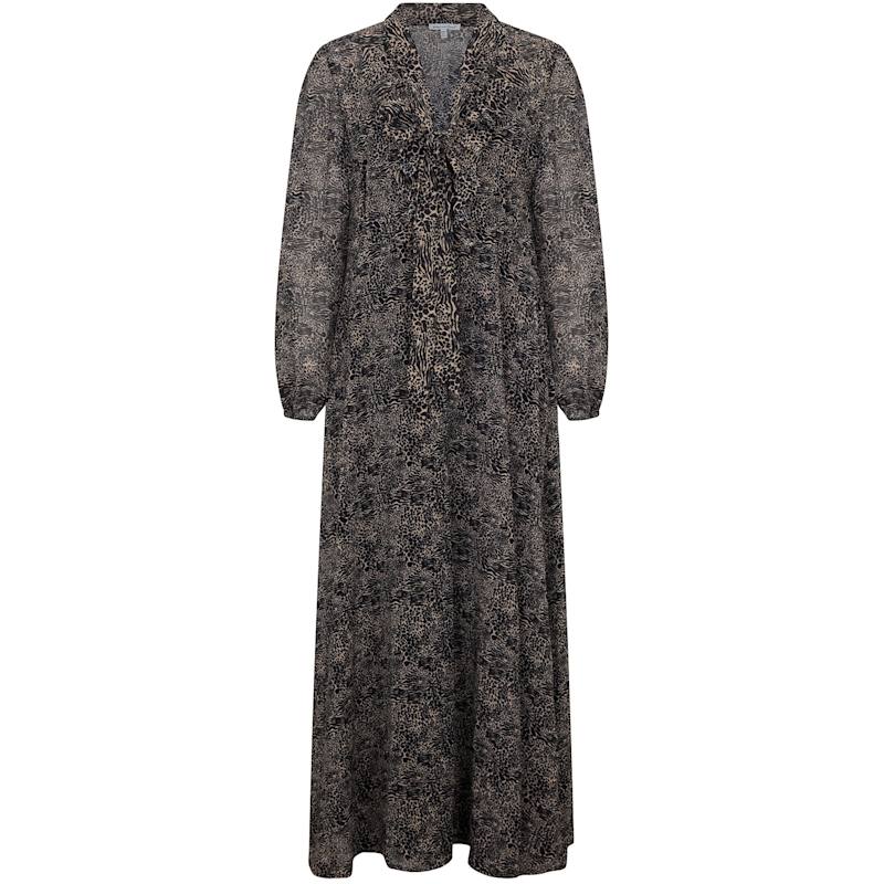 grey leopard print maxi dress Leopard Print Maxi Dress
