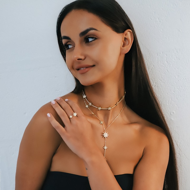 Thumbnail of Margot Sparkling Star Choker | Gold Plated image