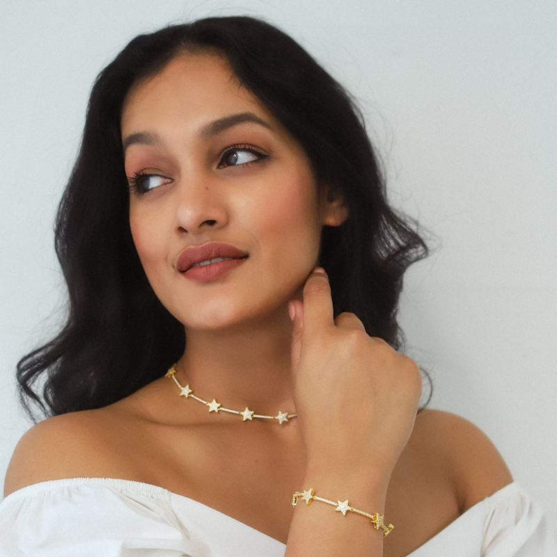 Thumbnail of Margot Sparkling Star Choker | Gold Plated image