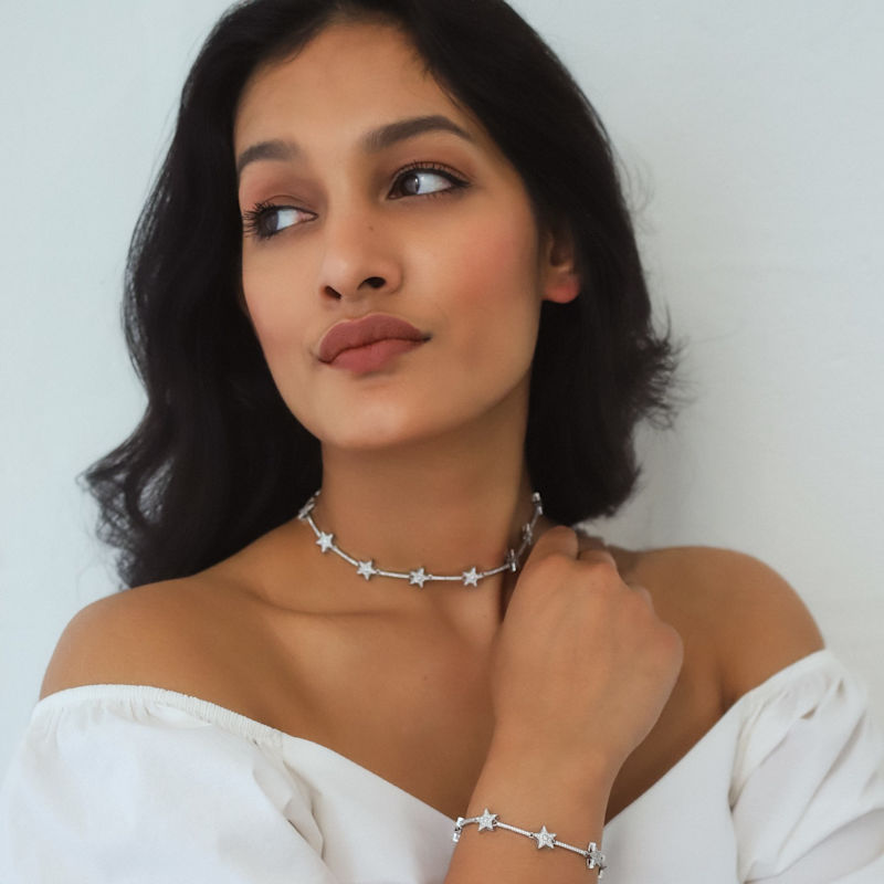 Thumbnail of Margot Sparkling Star Choker | Sterling Silver image