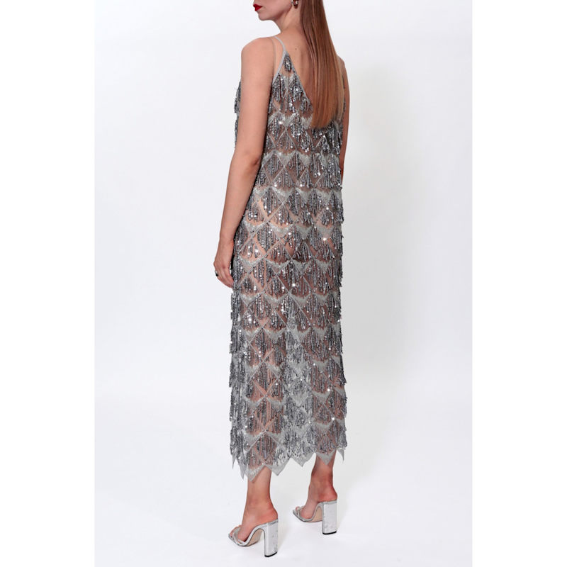 Thumbnail of Marilyn Magnetic Glow Maxi Retro Sequin Sleeveless Dress image