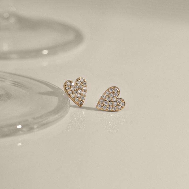 Thumbnail of Diamonbliss Marilyn Monroe Pave Heart Stud Earrings image