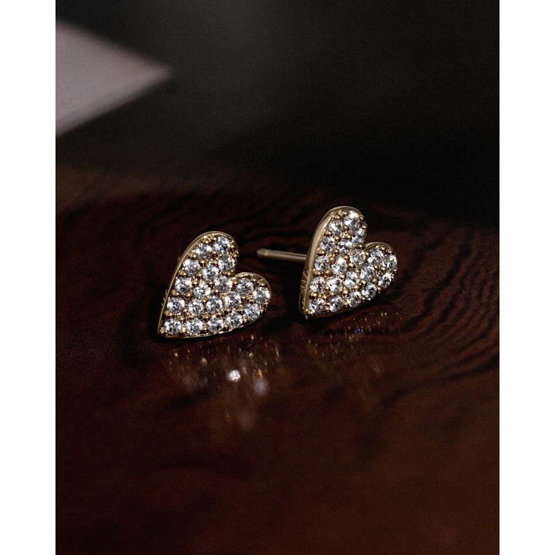 Thumbnail of Diamonbliss Marilyn Monroe Pave Heart Stud Earrings image