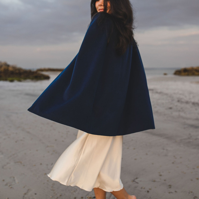 Thumbnail of Wool Cashmere Marina Short Cape In Navy Blue image