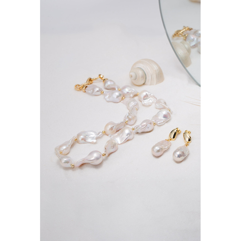 Thumbnail of Marina Large Baroque Pearl Statement  Choker Necklace image