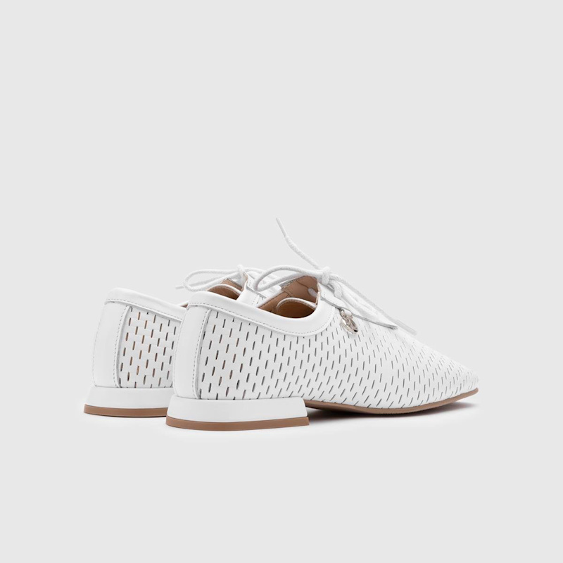 Thumbnail of Marleen White Leather Women's Oxford image