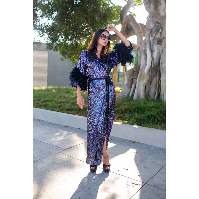 Thumbnail of Marlene Wrap Dress In Black Amethyst image