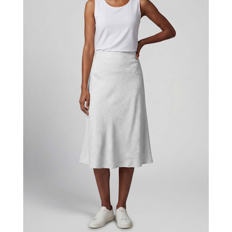 Thumbnail of Marni Paisley Explosion Ivory Womens Midi Skirt image