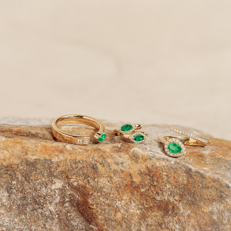 Thumbnail of Marquise Emerald & Diamond Ring image