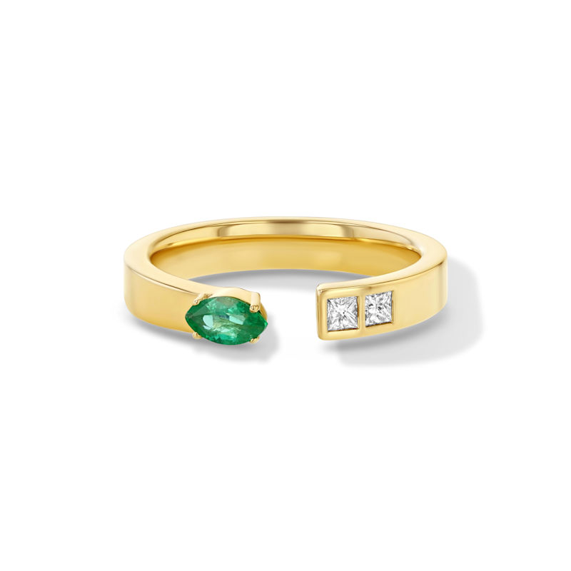 Thumbnail of Marquise Emerald & Diamond Ring image